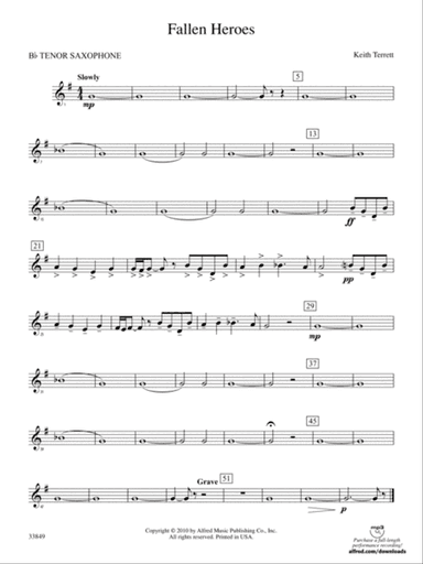 Fallen Heroes: B-flat Tenor Saxophone