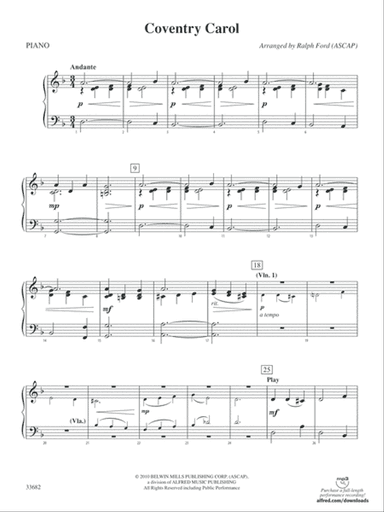 Coventry Carol: Piano Accompaniment