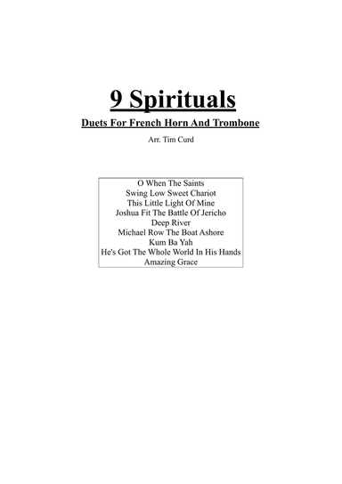 9 Spirituals, Duets For French Horn And Trombone