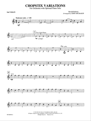 Chopstix Variations (with Opt. Piano Solo): 2nd Violin