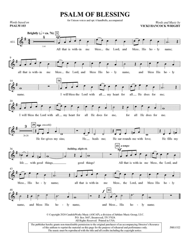 Psalm of Blessing - Singer's Edition