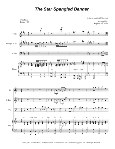 The Star Spangled Banner (Cello solo and Piano)