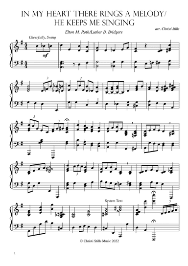 In My Heart There Rings a Melody/He Keeps Me Singing (Piano Solo)
