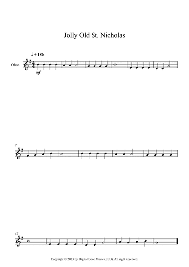 Jolly Old St. Nicholas (Oboe)
