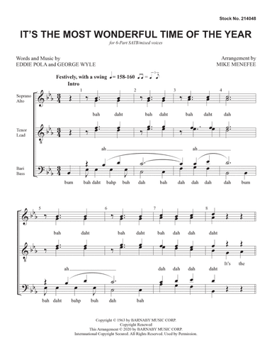 It's The Most Wonderful Time Of The Year (arr. Mike Menefee)