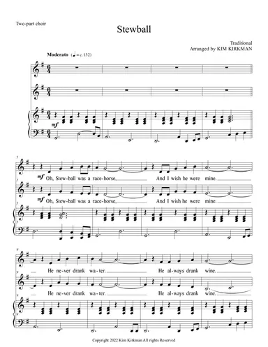 Stewball for two-part choir