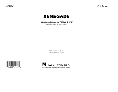 Renegade (arr. Ishbah Cox) - Conductor Score (Full Score)