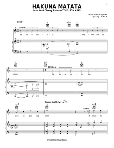 Hakuna Matata (from The Lion King)