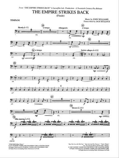 The Empire Strikes Back (Finale): Timpani