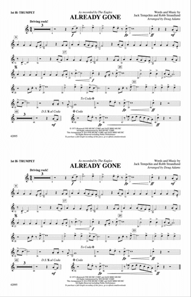 Already Gone: 1st B-flat Trumpet