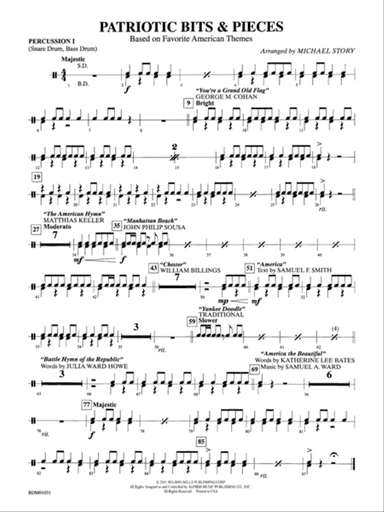 Patriotic Bits & Pieces (based on Favorite American Themes): 1st Percussion