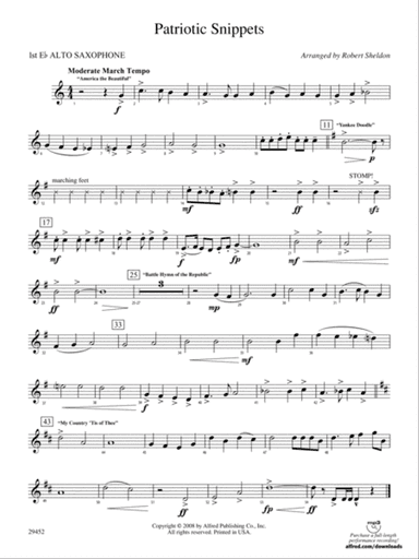Patriotic Snippets: E-flat Alto Saxophone