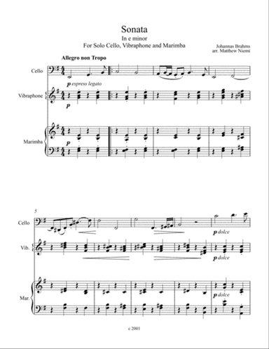 Brahms Cello Sonata in E Minor