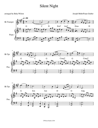 Silent Night--trumpet solo