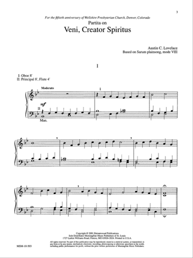 Partita on Veni, Creator Spiritus (Downloadable)