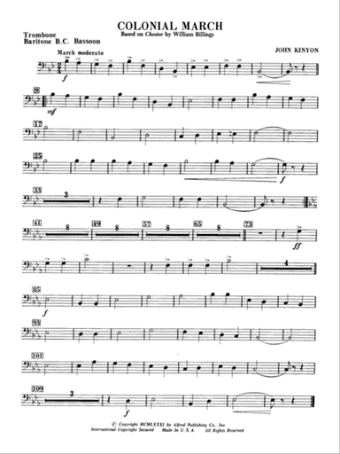 Colonial March (Based on Chester): 1st Trombone