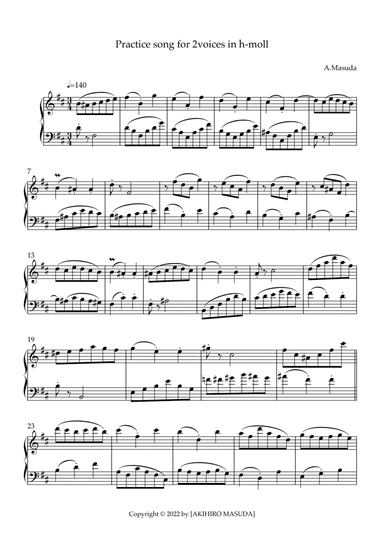 Practice song for 2voices in h-moll