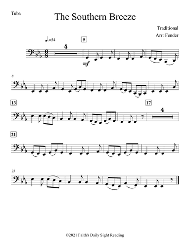 The Southern Breeze (Easy) (For Tuba and Piano)