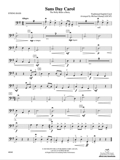 Sans Day Carol: String Bass