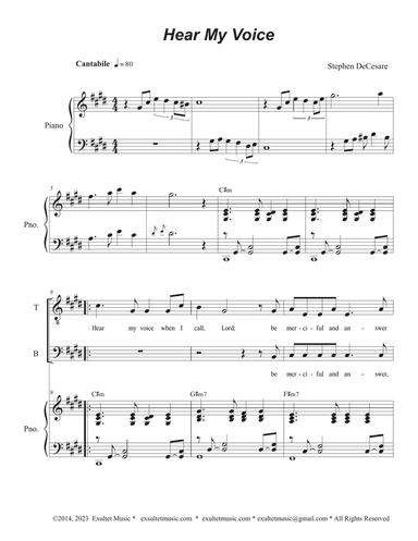Hear My Voice (Duet for Tenor and Bass solo)