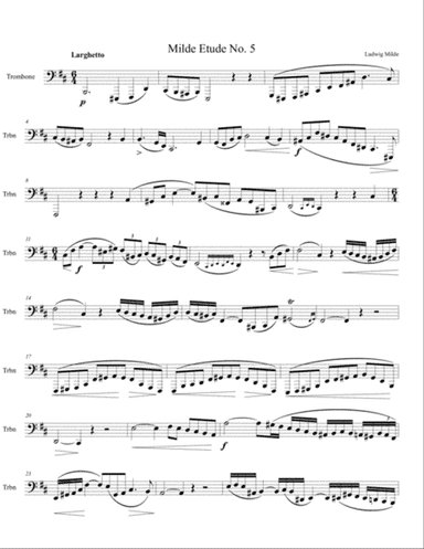 The first of a set of three etudes, originally for bassoon, adapted for bass Trombone