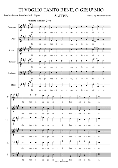 TI VOGLIO TANTO BENE, O GESU' MIO