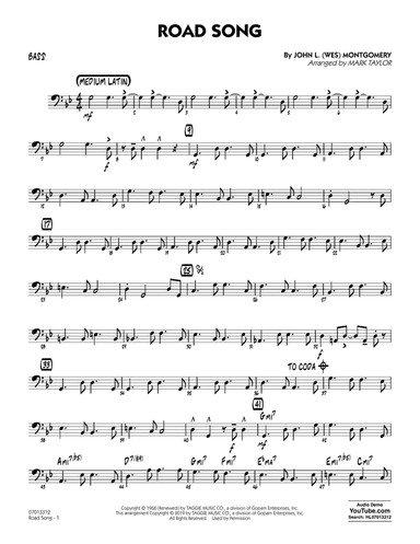 Road Song (arr. Mark Taylor) - Bass