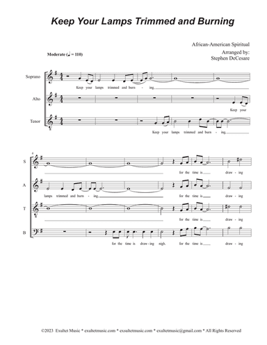 Keep Your Lamps Trimmed And Burning (SATB)