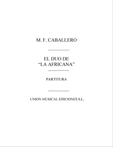 Duo de la Africana Partitura
