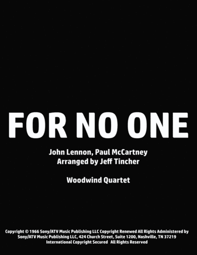 For No One