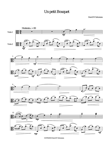 Le Bouquet for 2 violas