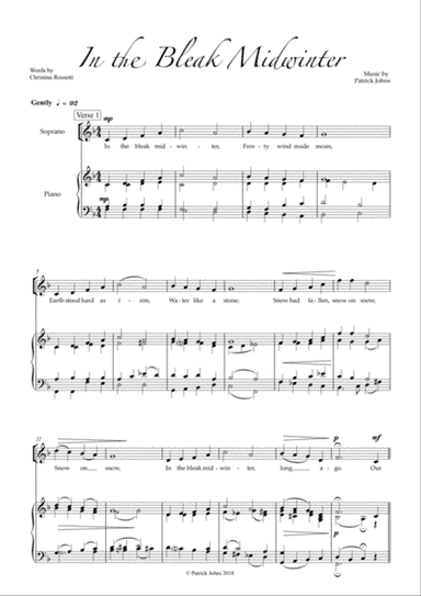 In the Bleak Midwinter - SA and piano