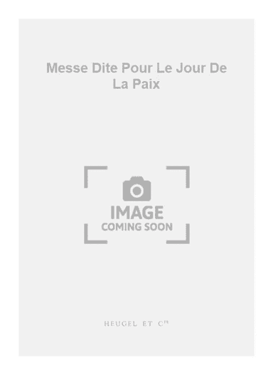 Messe Dite Pour Le Jour De La Paix
