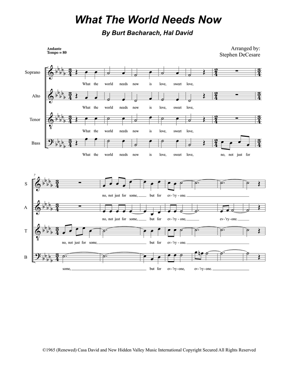 What The World Needs Now Is Love