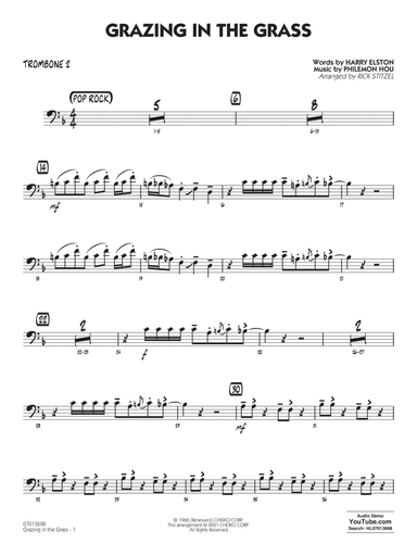Grazing in the Grass (arr. Rick Stitzel) - Trombone 2