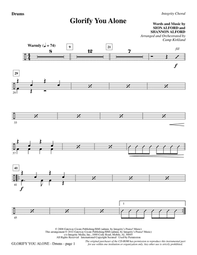 Glorify You Alone - Drums