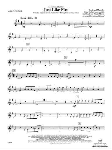 Just Like Fire: 1st B-flat Clarinet