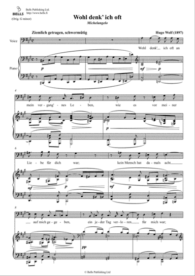 Wohl denk' ich oft (F-sharp minor)