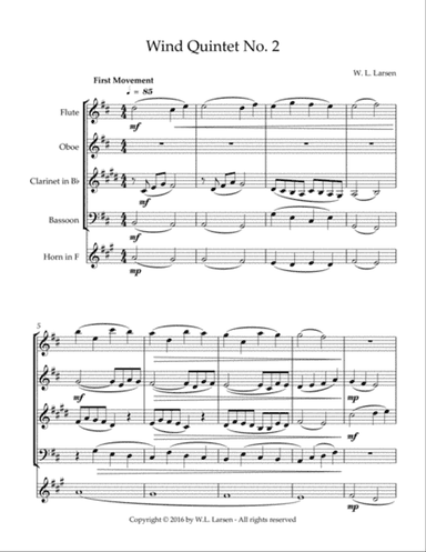 W L Larsen - Wind Quintet No. 2