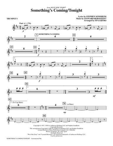 Something's Coming/Tonight (from West Side Story) (arr. Ed Lojeski) - Trumpet 1
