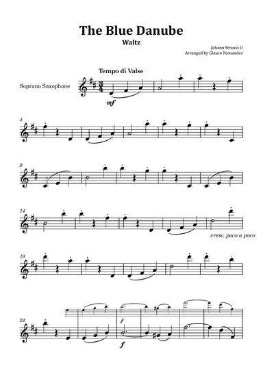 The Blue Danube - Soprano Saxophone Solo