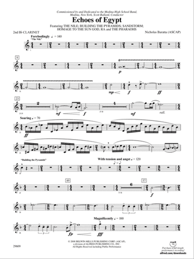 Echoes of Egypt: 2nd B-flat Clarinet