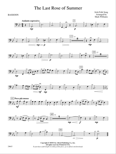 The Last Rose of Summer: Bassoon