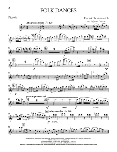 Folk Dances (arr. James Curnow) - Piccolo