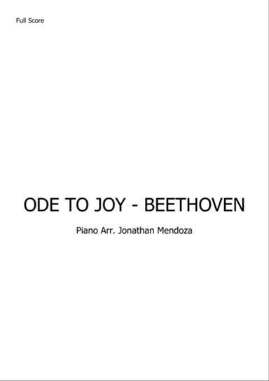 Ode to Joy - Beethoven Very Easy Piano Arr.