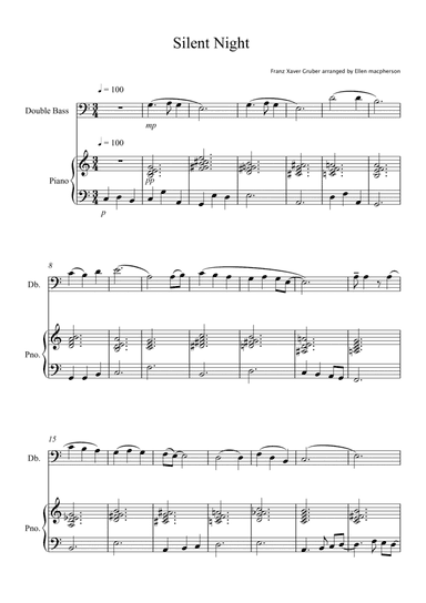 Silent Night for Double Bass