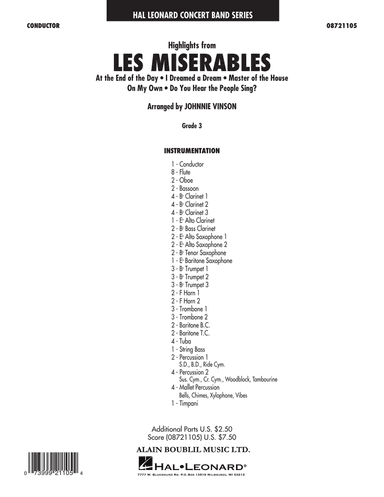 Highlights from Les Misérables (arr. Johnnie Vinson) - Conductor