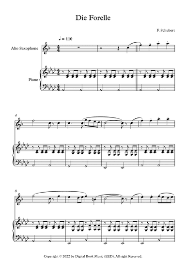 Die Forelle - Franz Schubert (Alto Sax + Piano)
