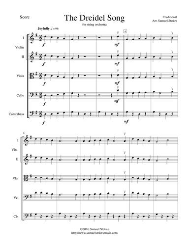 The Dreidel Song (I Have a Little Dreidel) - for string orchestra