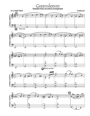 Greensleeves (standard bass accordion)